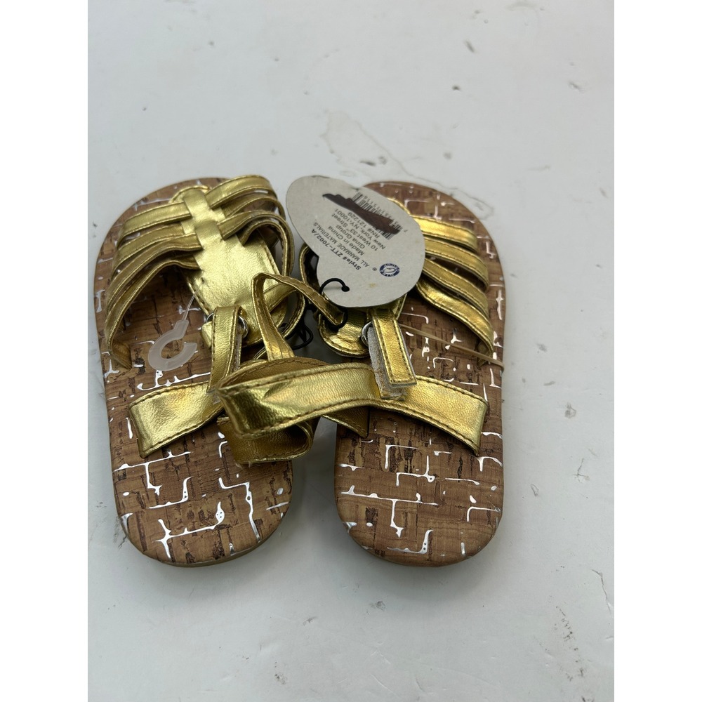 Gina Group Strappy Sandals Girls Size 9/10 Gold